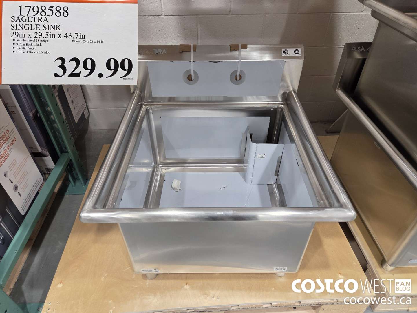 1798588 SAGETRA SINGLE SINK 291 in. x 29.5 in x 43.7 in $329.99