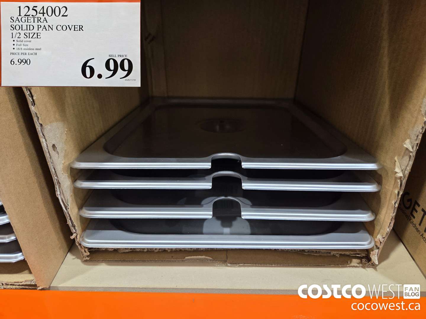 1254002 SAGETRA SOLID PAN COVER 1/2 SIZE $6.99