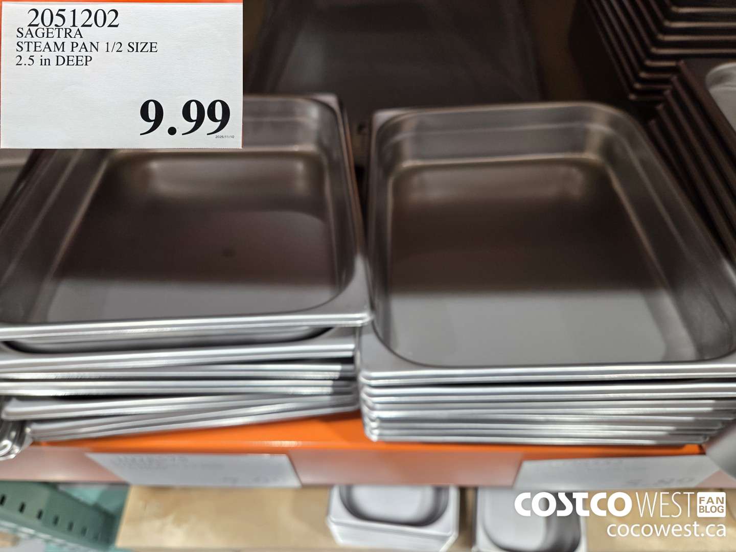 2051202 SAGETRA STEAM PAN 1/2 SIZE 2.5 in DEEP  $9.99