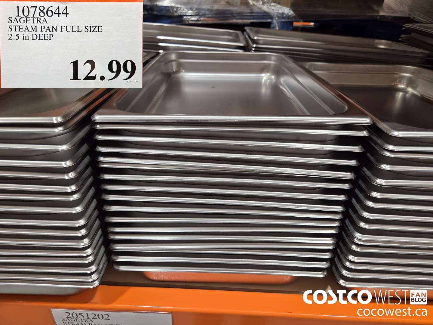 1078644 SAGETRA STEAM PAN FULL SIZE 2.5 in DEEP $12.99