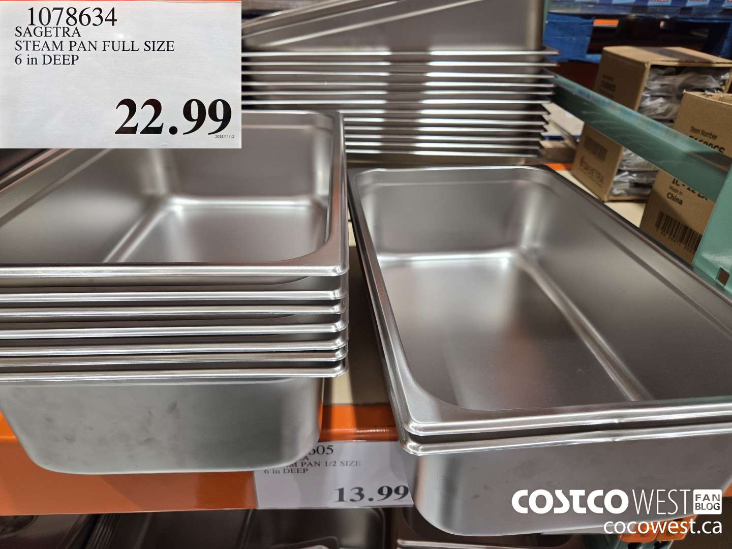 1078634 SAGETRA STEAM PAN FULL SIZE 6 in DEEP  $22.99