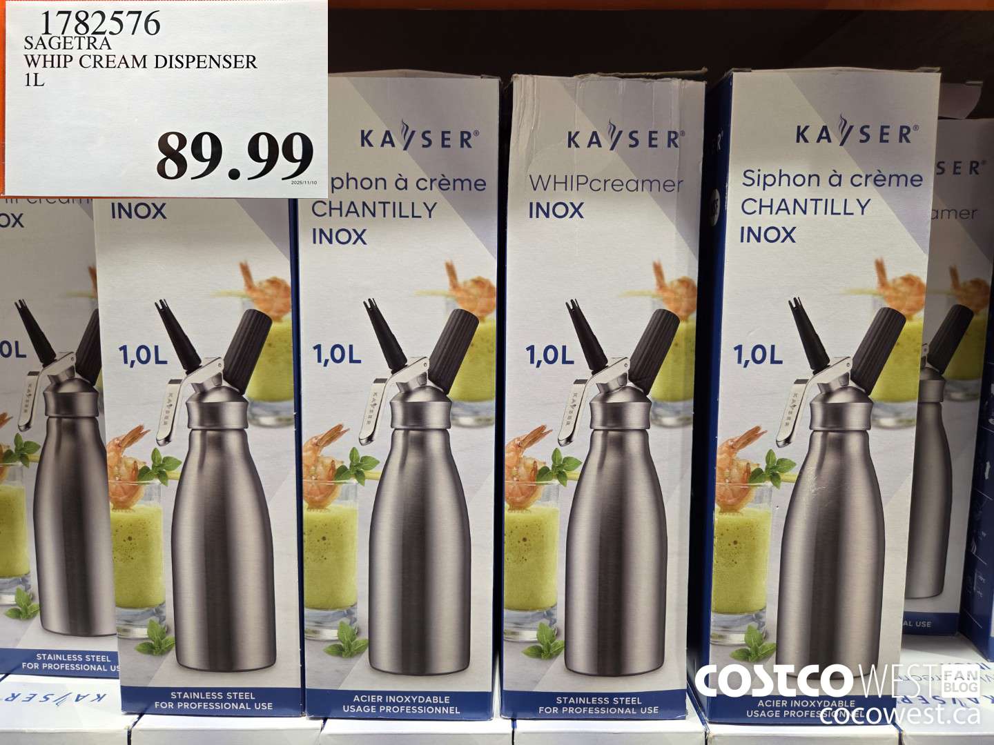 1782576 SAGETRA WHIP CREAM DISPENSER 1L $89.99