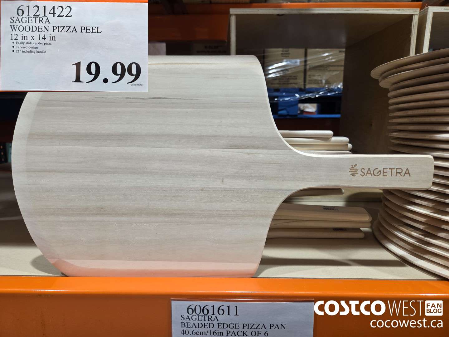 6121422 SAGETRA WOODEN PIZZA PEEL 2 in x 14 in $19.99