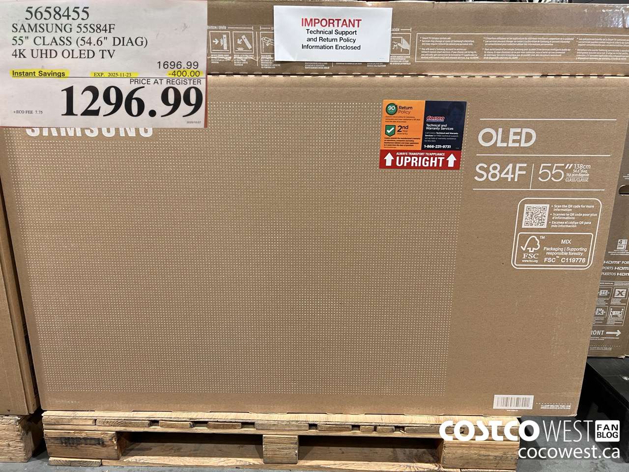 5658455 SAMSUNG 55S84F 55