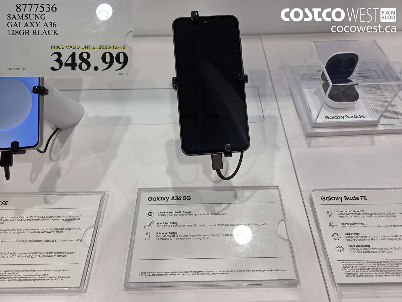 8777536 SAMSUNG GALAXY A36 128GB BLACK (EXPIRES ON 2025-12-18) $348.99