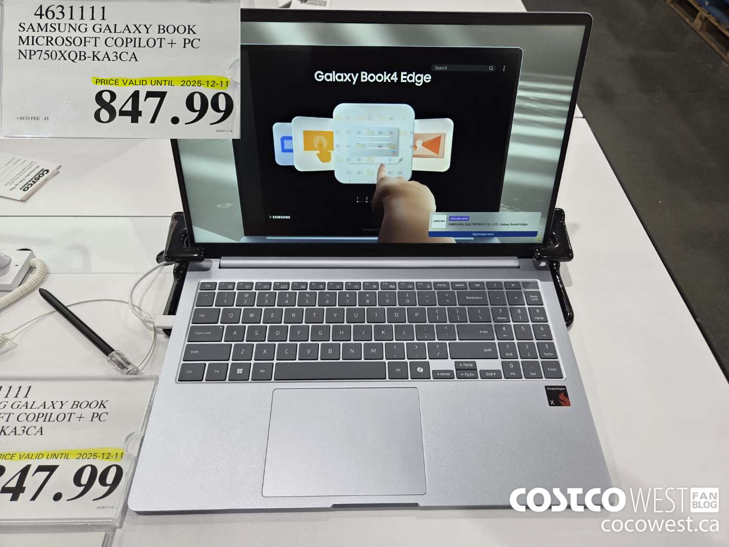 4631111 SAMSUNG GALAXY BOOK MICROSOFT COPILOT + PC NP750XQB-KA3CA ($350.00 INSTANT SAVINGS EXPIRES ON 2025-12-11) $847.99