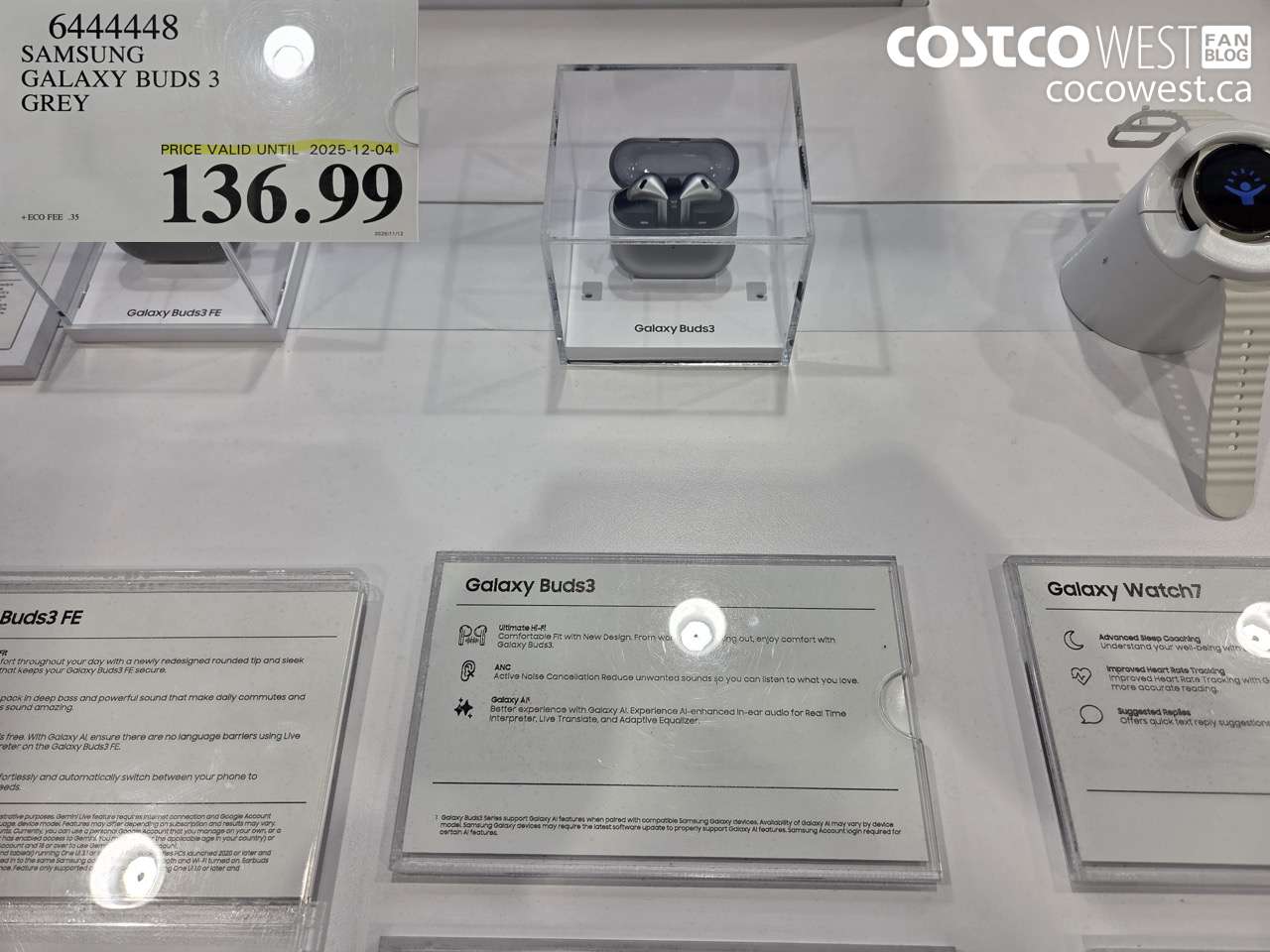 6444448 SAMSUNG GALAXY BUDS 3 GREY ($70.00 INSTANT SAVINGS EXPIRES ON 2025-12-04) $136.99