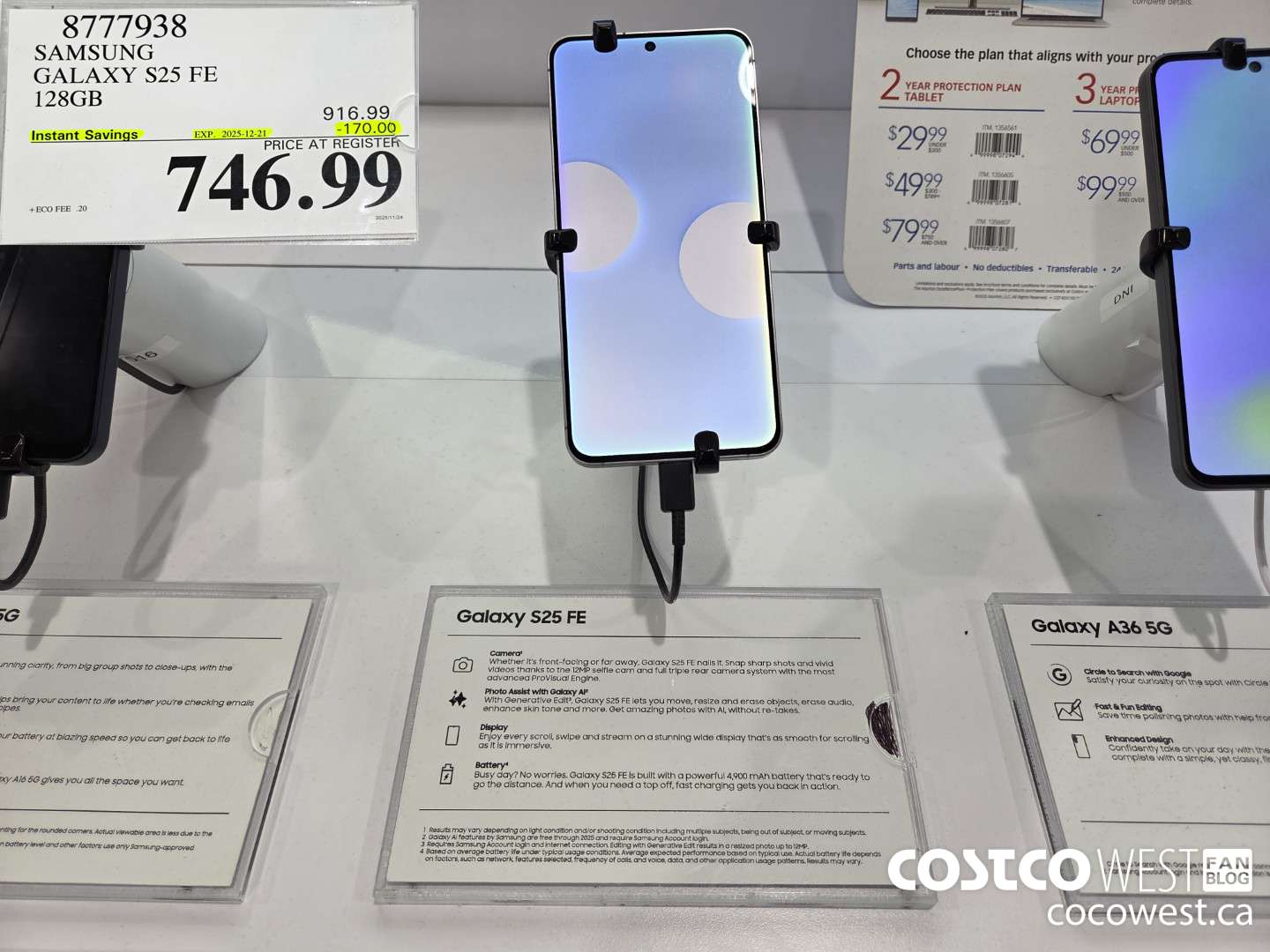 8777938 SAMSUNG GALAXY S25 FE 128GB ($170.00 INSTANT SAVINGS EXPIRES ON 2025-12-21) $746.99