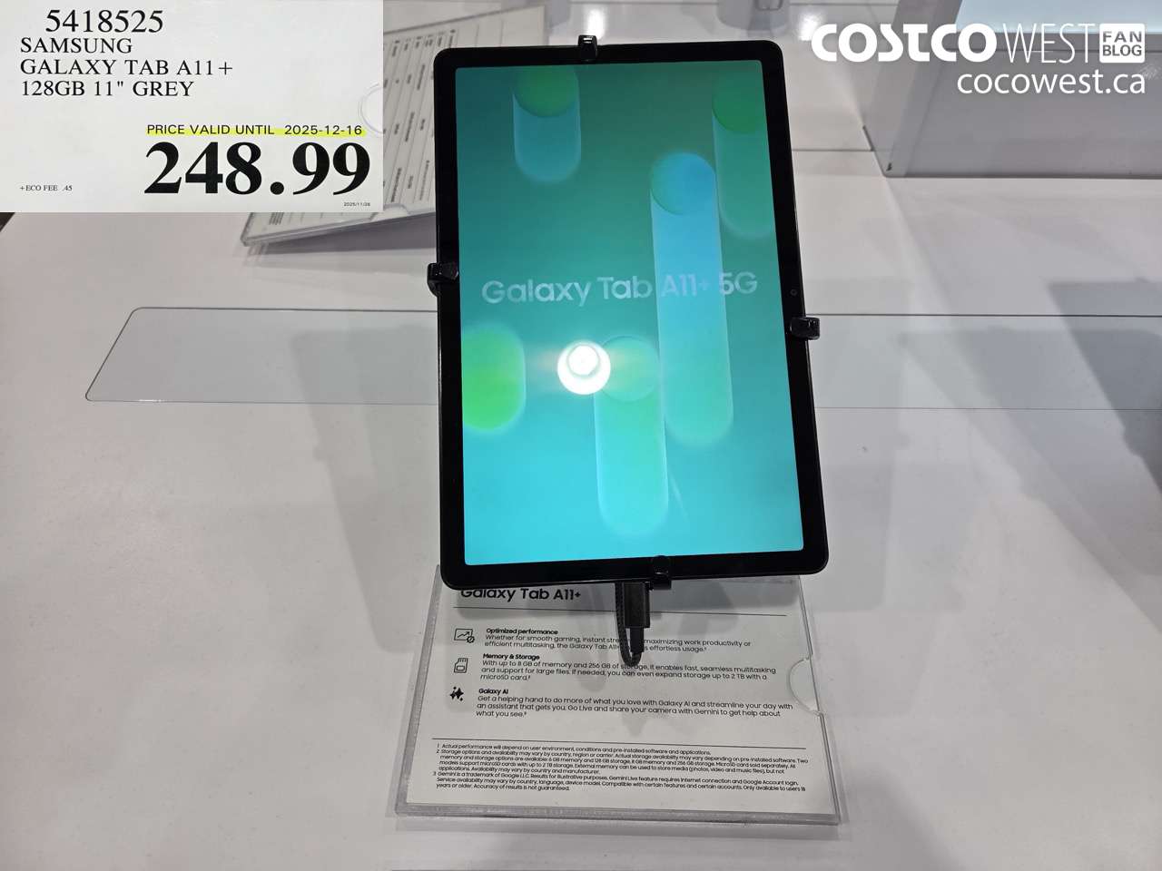 5418525 SAMSUNG GALAXY TAB A11 + 128GB 11
