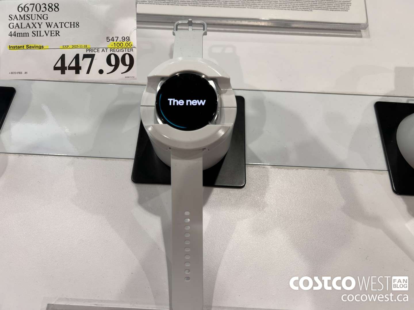 6670388 SAMSUNG GALAXY WATCH8 44MM SILVER ($100.00 INSTANT SAVINGS EXPIRES ON 2025-11-18) $447.99