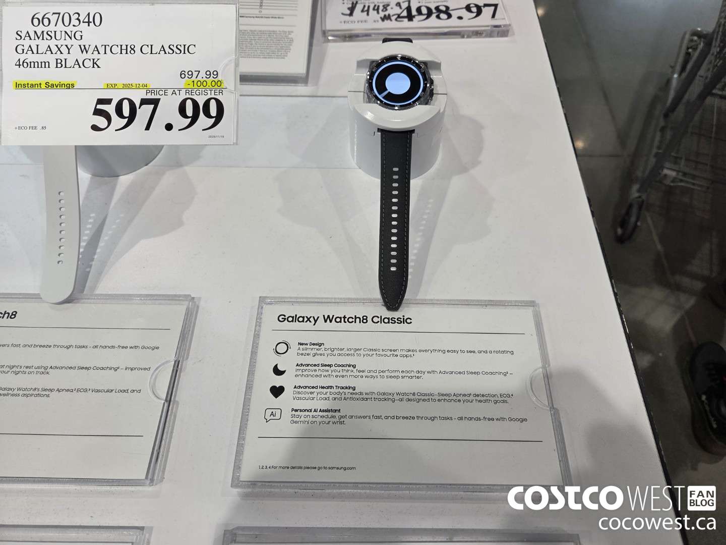 6670340 SAMSUNG GALAXY WATCH8 CLASSIC 46MM BLACK ($100.00 INSTANT SAVINGS EXPIRES ON 2025-12-04) $597.99