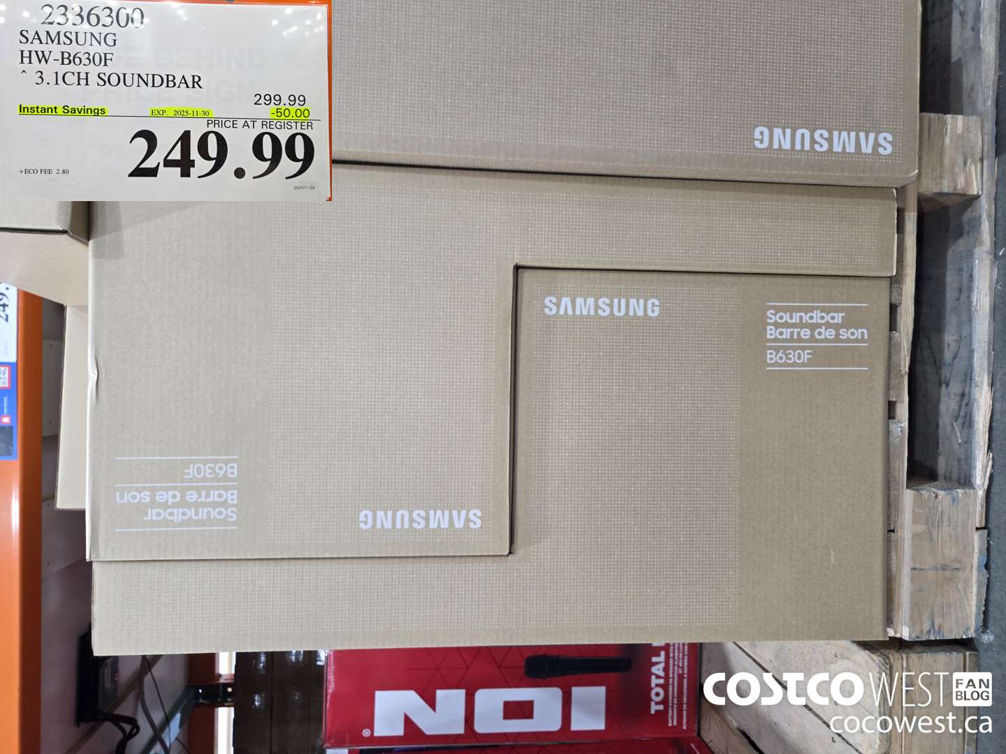 2336300 SAMSUNG HW-B630F 3.1CH SOUNDBAR ($50.00 INSTANT SAVINGS EXPIRES ON 2025-11-30) $249.99