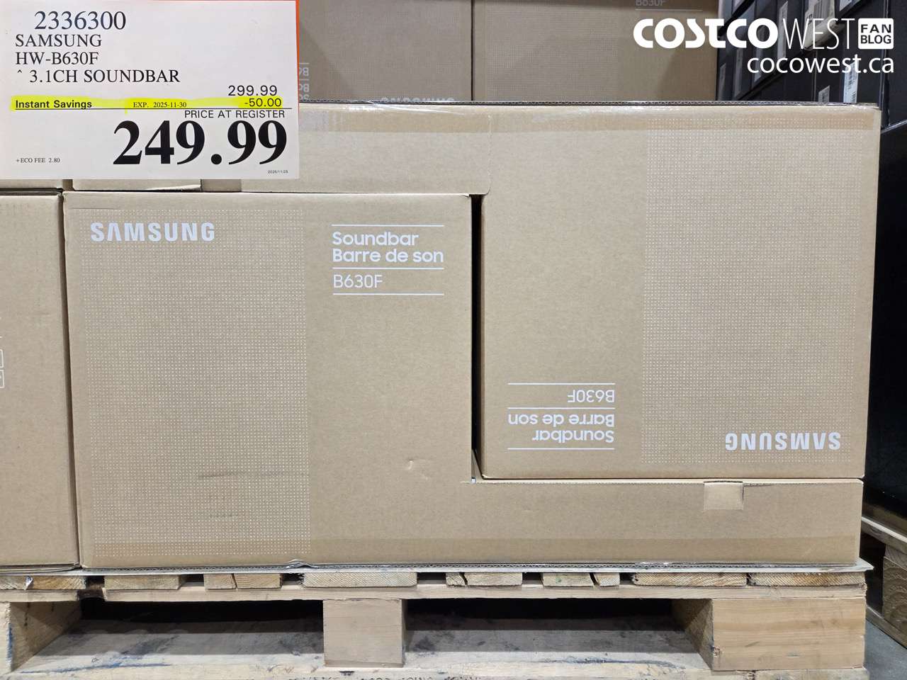 2336300 SAMSUNG HW-B630F 3.1CH SOUNDBAR ($50.00 INSTANT SAVINGS EXPIRES ON 2025-11-30) $249.99