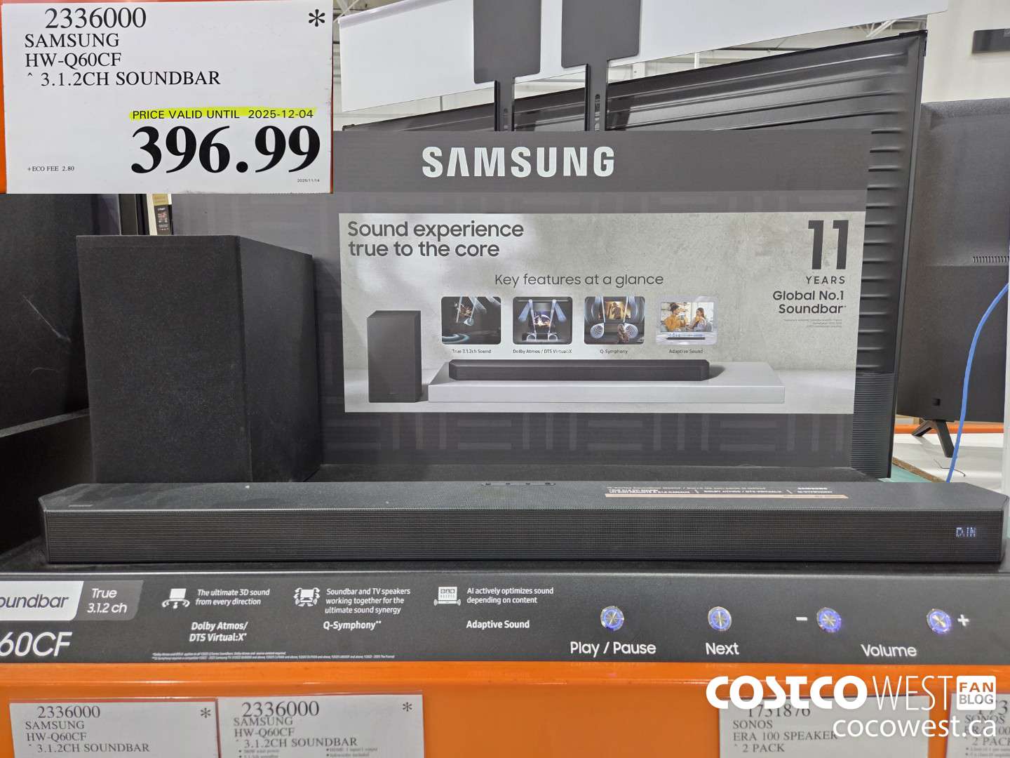 2336000 SAMSUNG HW-Q60CF 3.1.2CH SOUNDBAR (EXPIRES ON 2025-12-04) $396.99