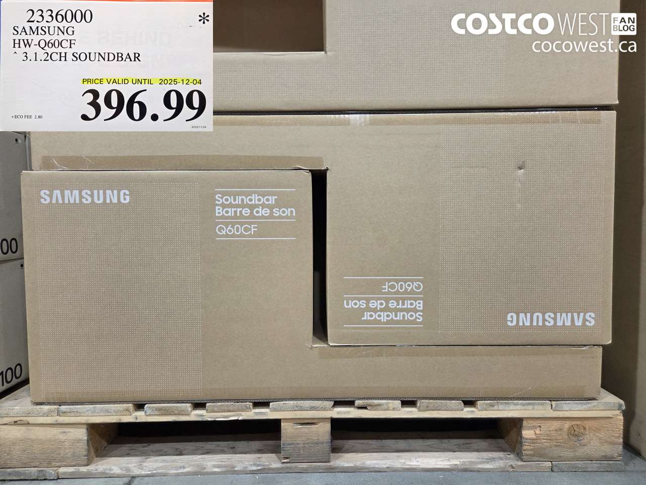 2336000 SAMSUNG HW-Q60CF 3.1.2CH SOUNDBAR ($100.00 INSTANT SAVINGS EXPIRES ON 2025-12-04) $396.99