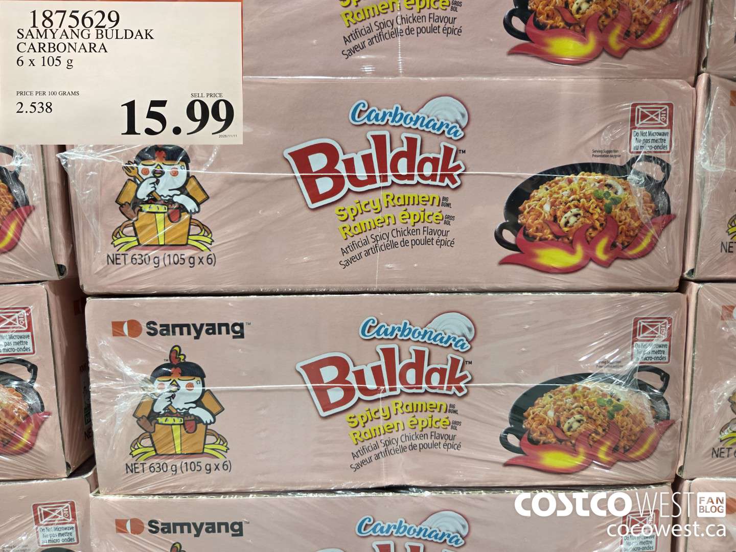 1875629 SAMYANG BULDAK CARBONARA 6 x 105 g $15.99