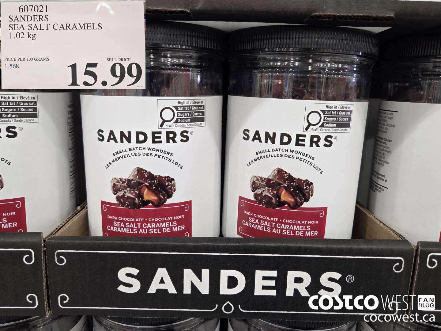 607021 SANDERS SEA SALT CARAMELS 36 OZ $15.99