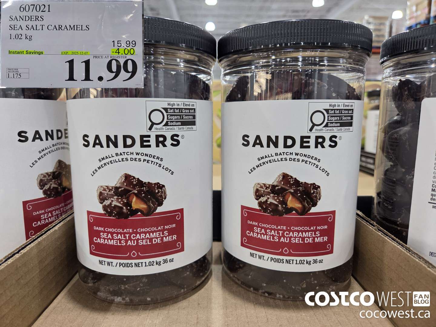 607021 SANDERS SEA SALT CARAMELS 36 OZ ($4.00 INSTANT SAVINGS EXPIRES ON 2025-12-07) $11.99