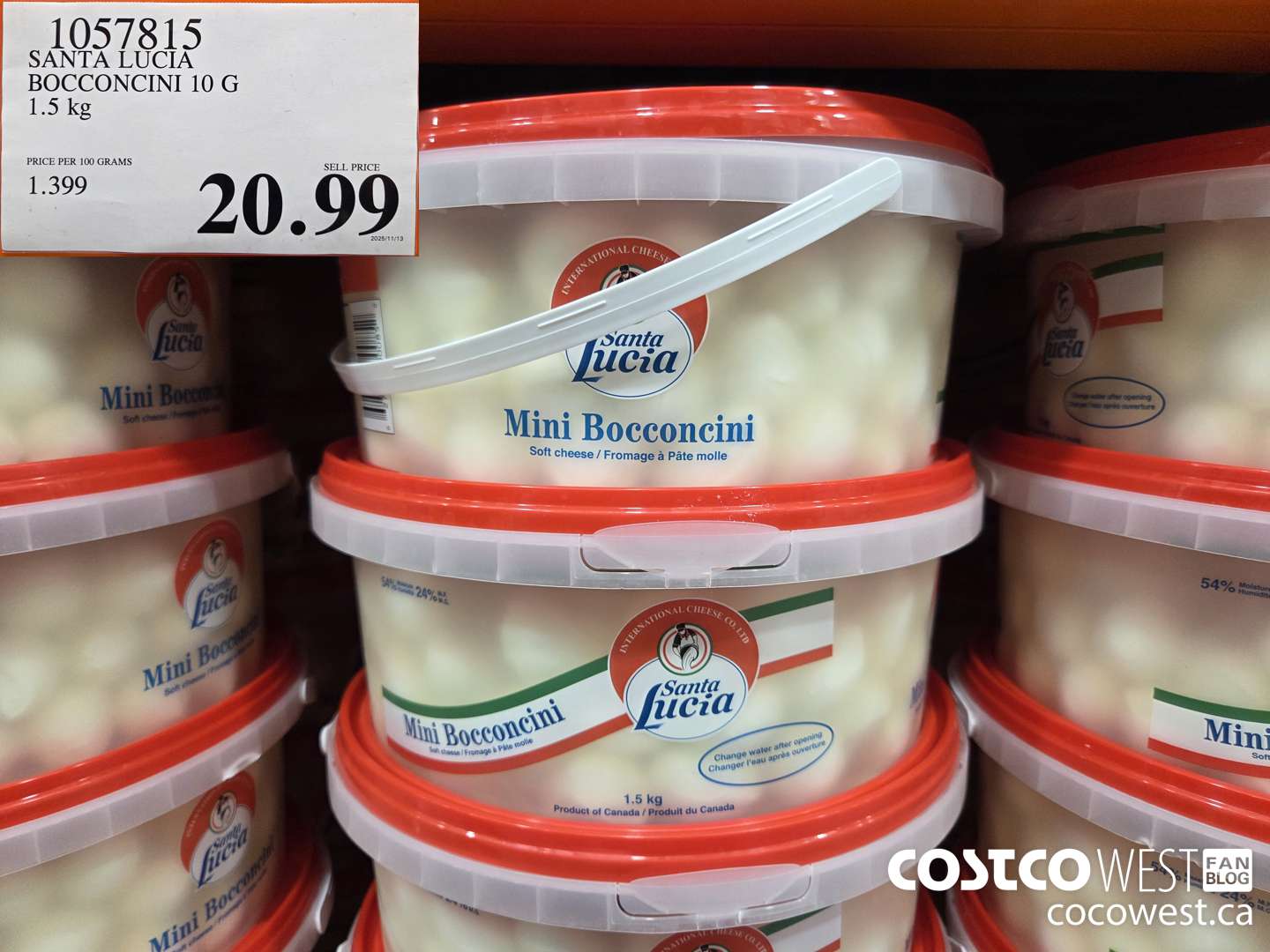 1057815 SANTA LUCIA BOCCONCINI 10 G 1.5 kg $20.99