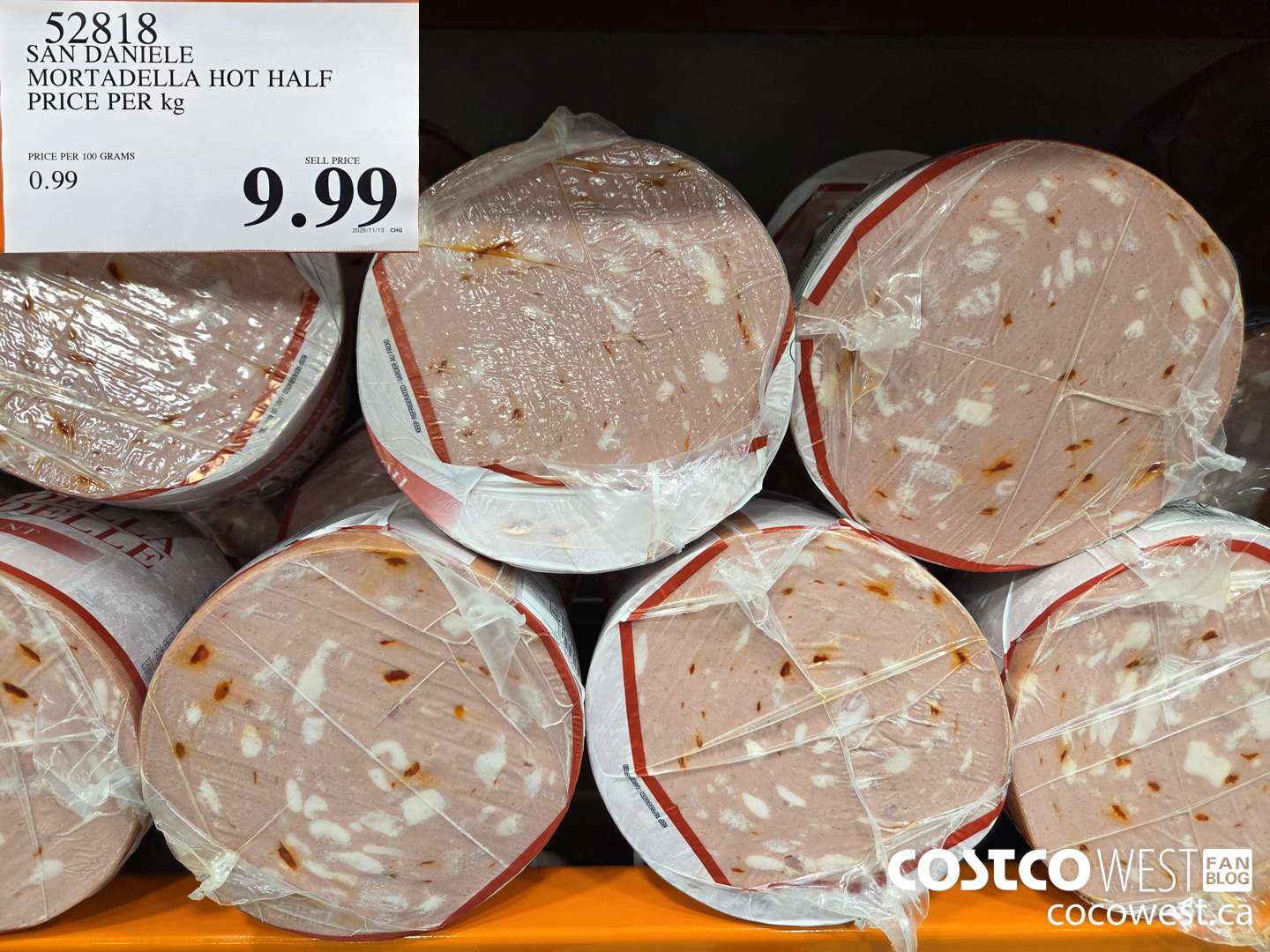 52818 SAN DANIELE MORTADELLA HOT HALF PRICE PER kg $9.99