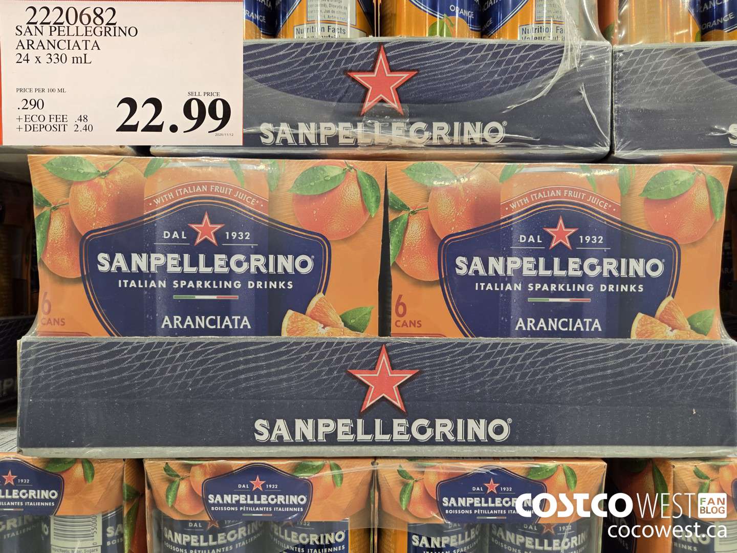2220682 SAN PELLEGRINO ARANCIATA 24 x 330 mL $22.99