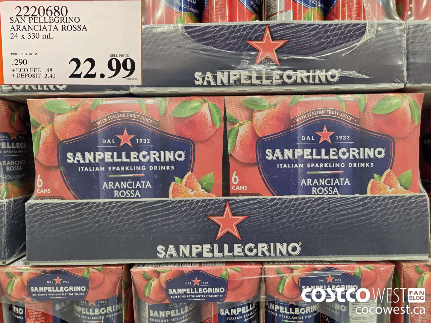 2220680 SAN PELLEGRINO ARANCIATA ROSSA 24 x 330 mL $22.99