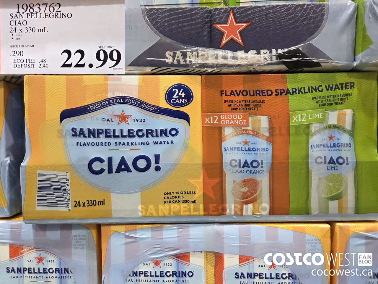 1983762 SAN PELLEGRINO CIAO 24 X 330ML $22.99