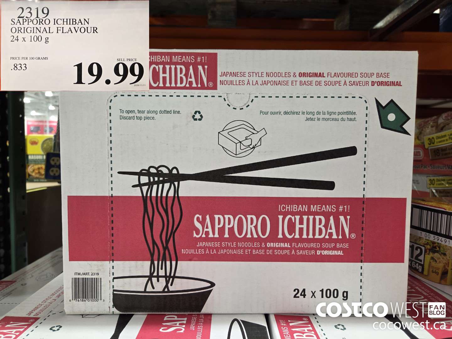 2319 SAPPORO ICHIBAN ORIGINAL FLAVOUR 24 x 100 g $19.99