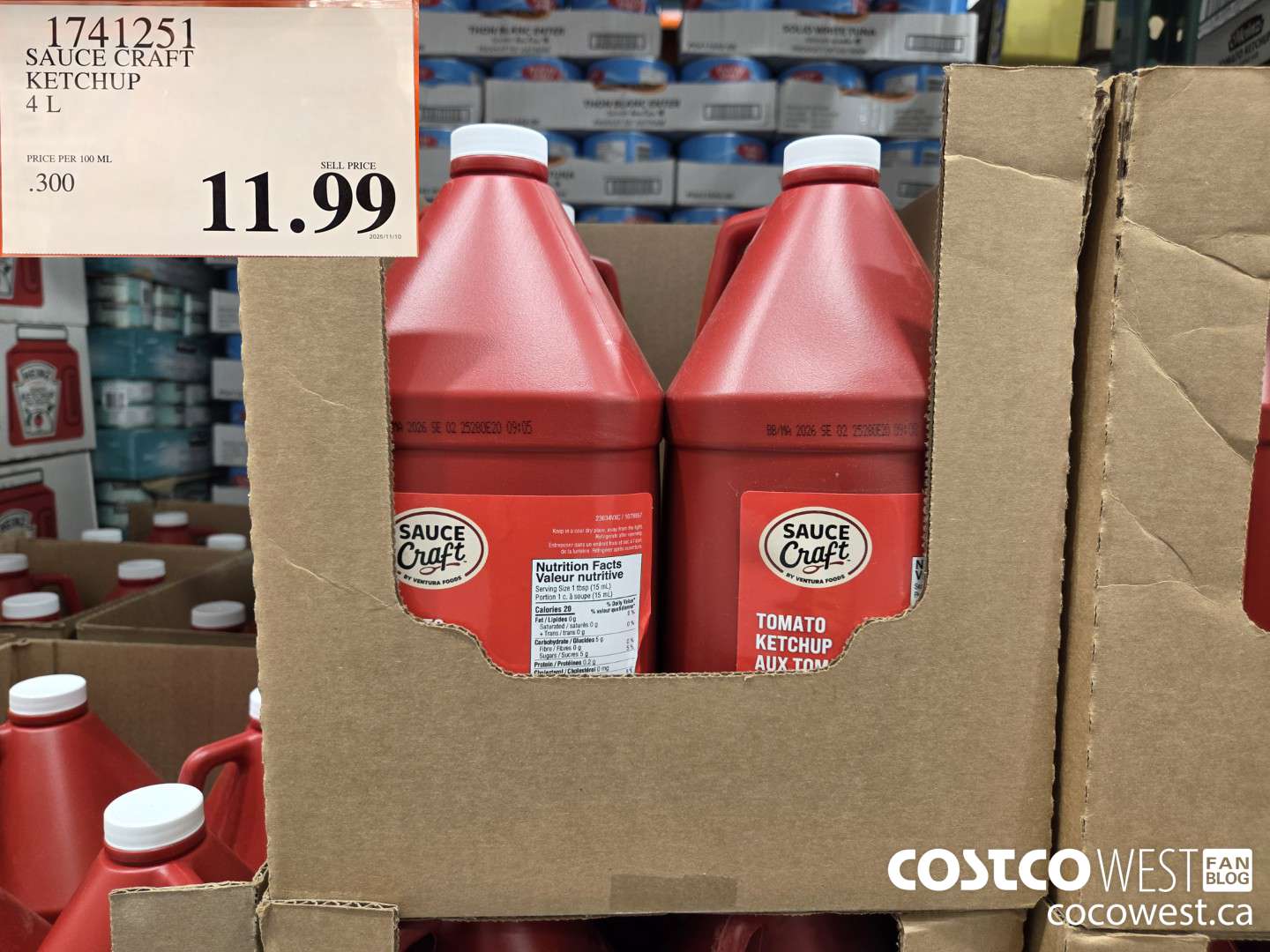 1741251 SAUCE CRAFT KETCHUP 4 L $11.99