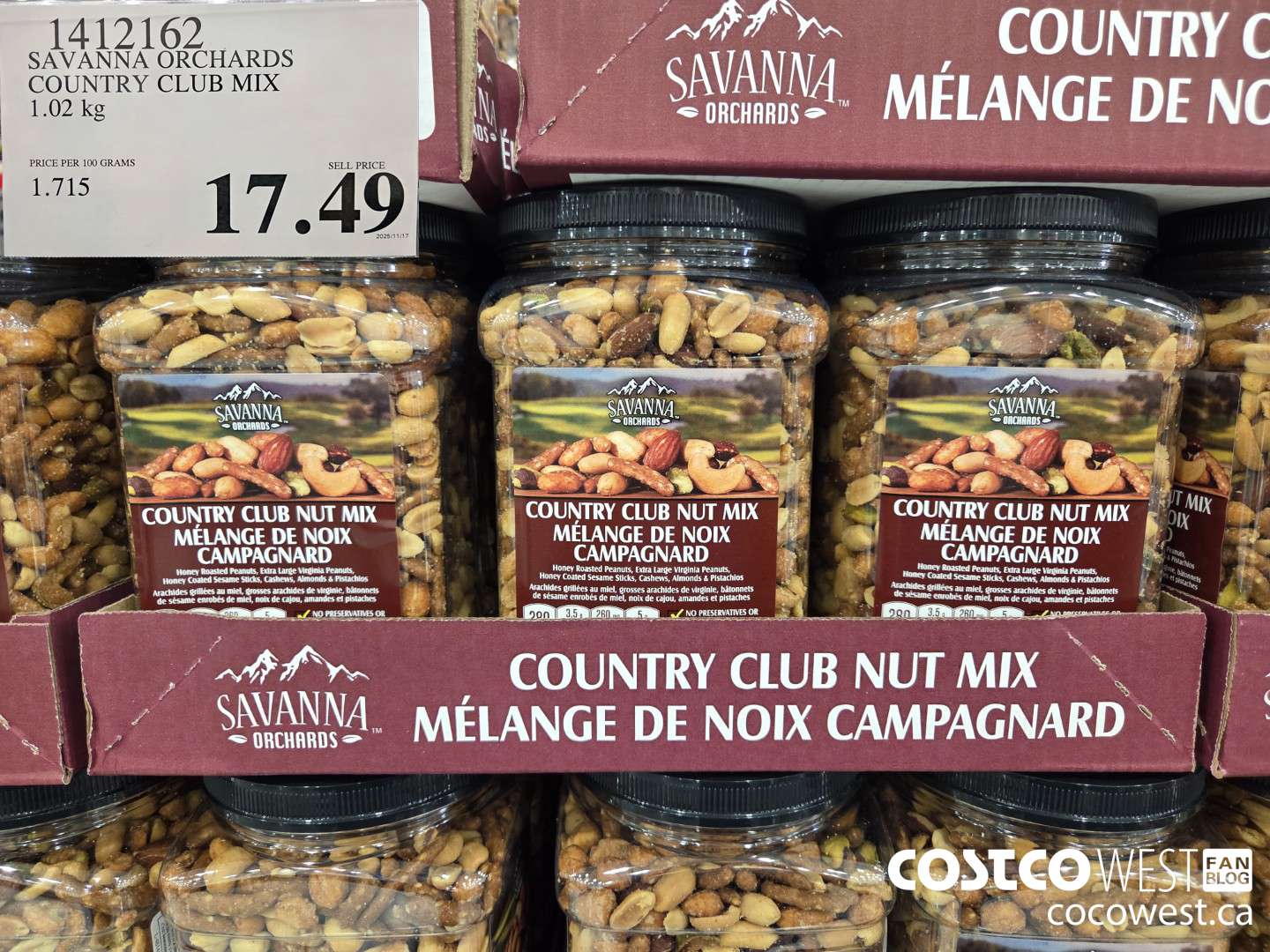 1412162 SAVANNA ORCHARDS COUNTRY CLUB MIX 1.02 kg $17.49