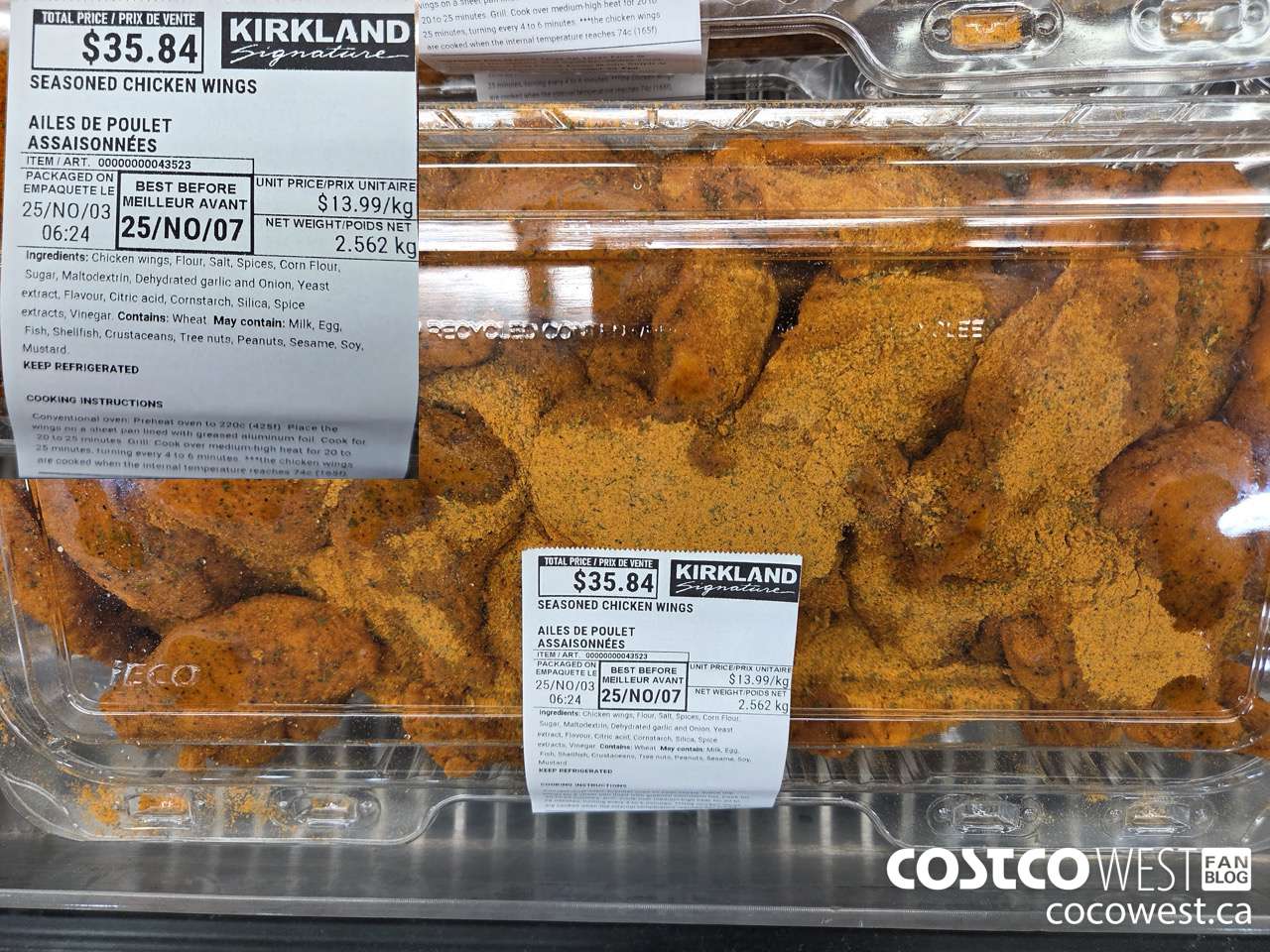 43523 SEASONED CHICKEN WINGS $13.99