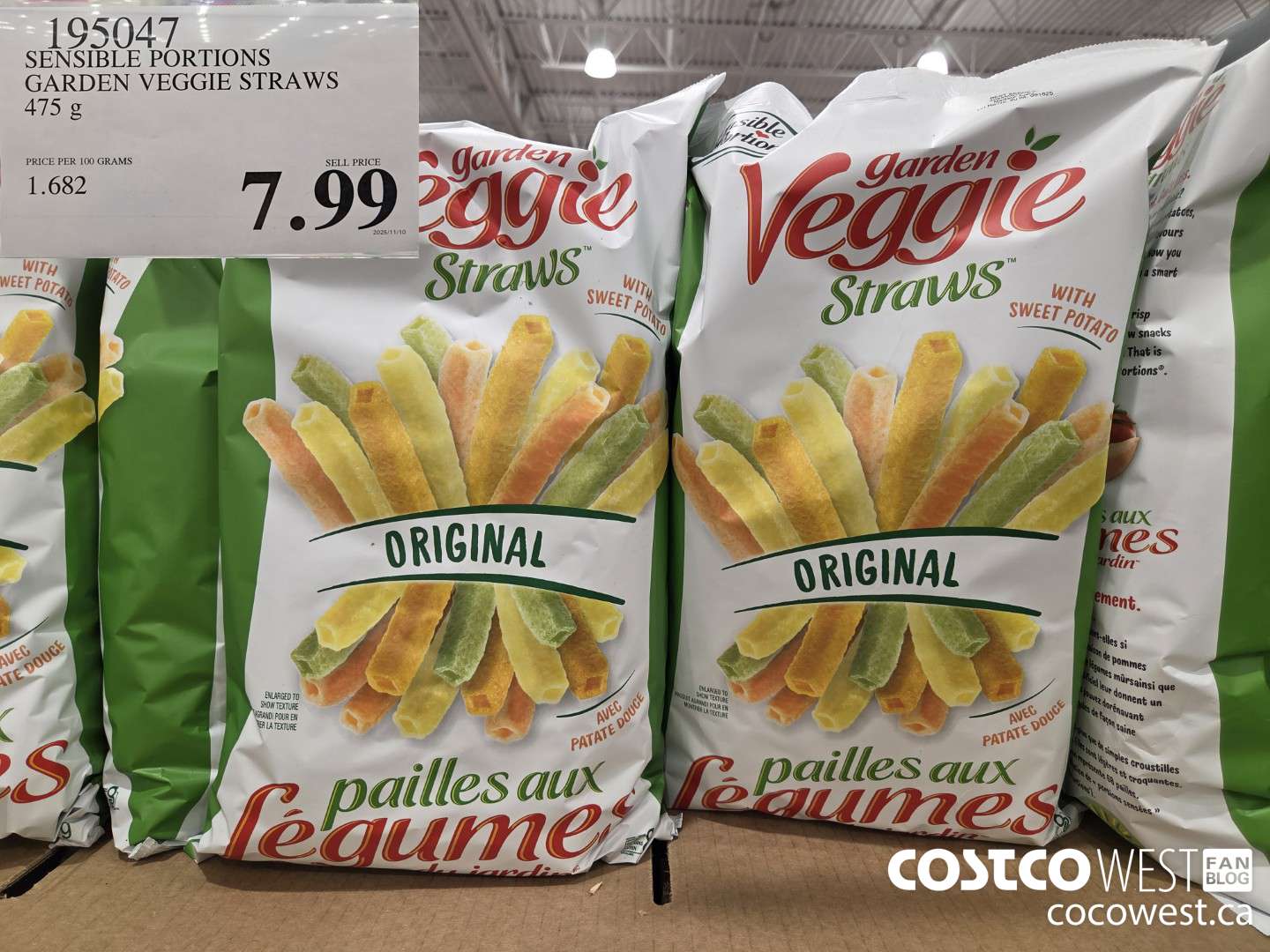 195047 SENSIBLE PORTIONS GARDEN VEGGIE STRAWS 475 g $7.99