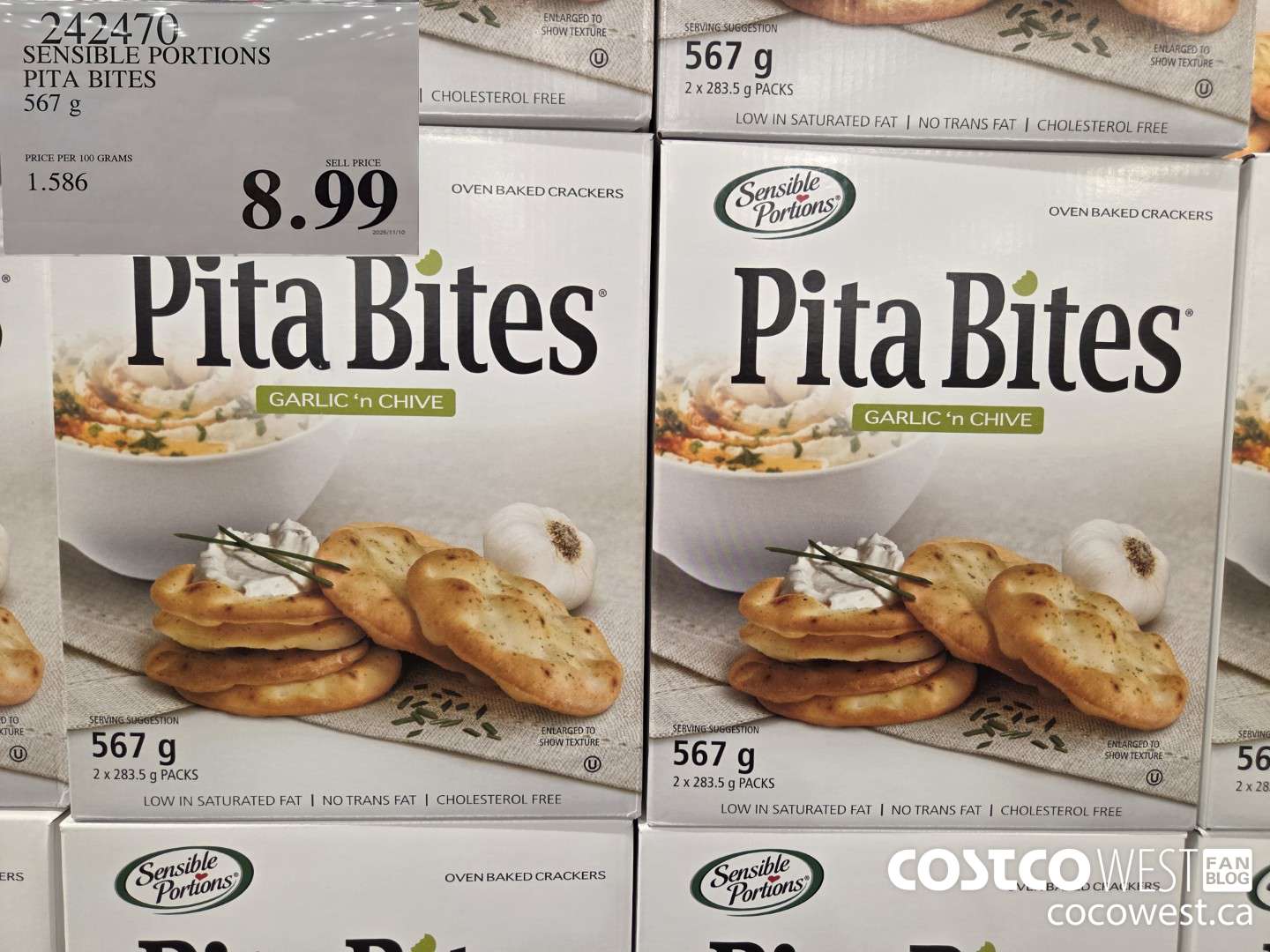 242470 SENSIBLE PORTIONS PITA BITES 567 g $8.99