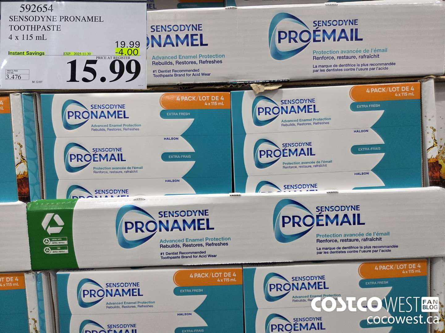 592654 SENSODYNE PRONAMEL TOOTHPASTE 4 X 115 ML ($4.00 INSTANT SAVINGS EXPIRES ON 2025-11-30) $15.99