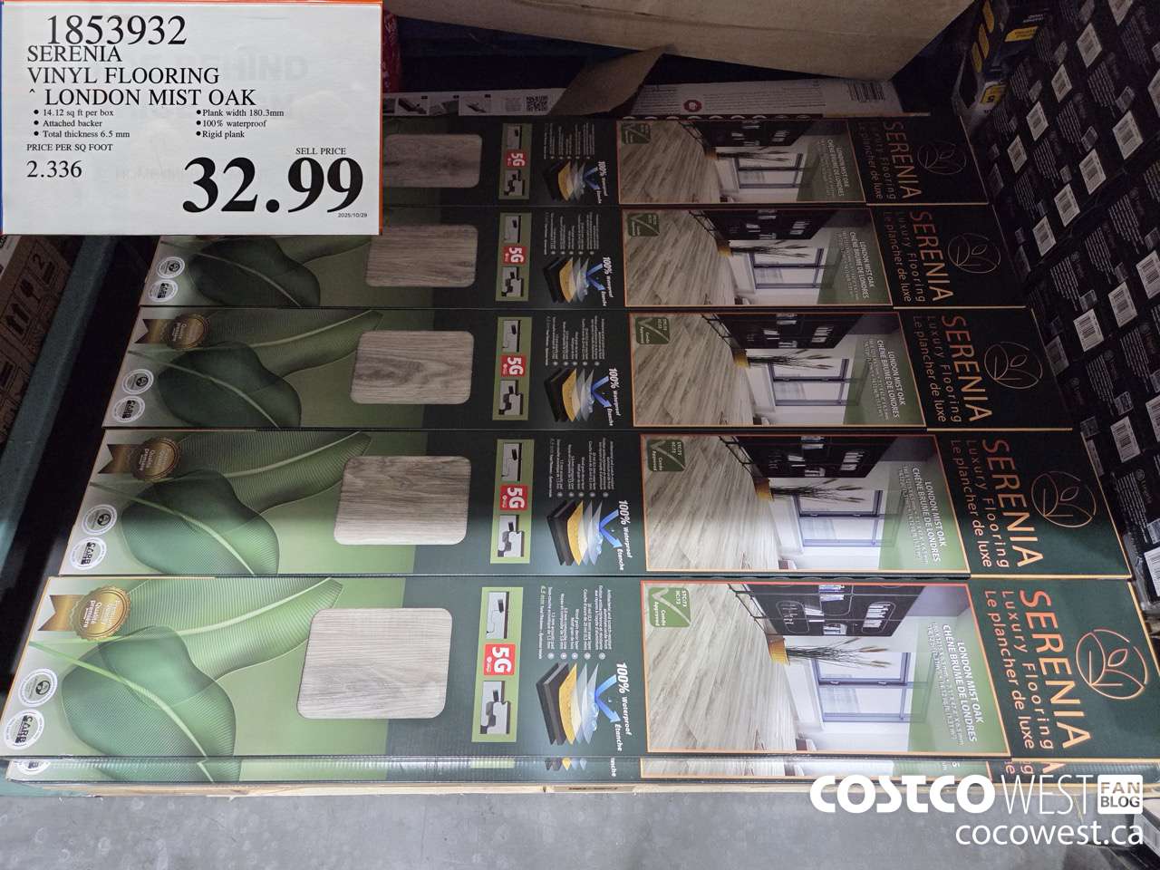 1853932 SERENIA VINYL FLOORING LONDON MIST OAK $32.99