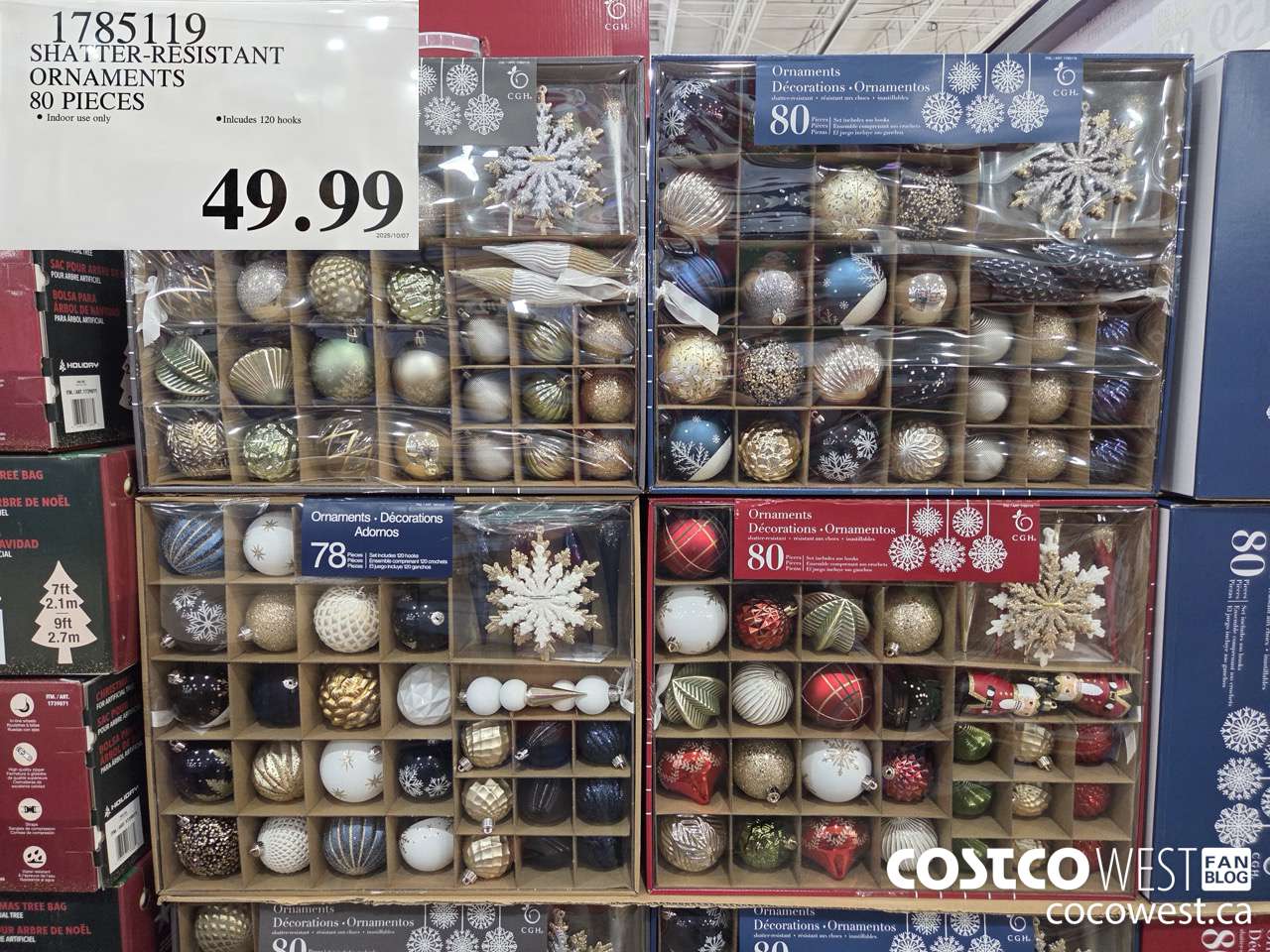 1785119 SHATTER-RESISTANT ORNAMENTS 80 PIECES $49.99