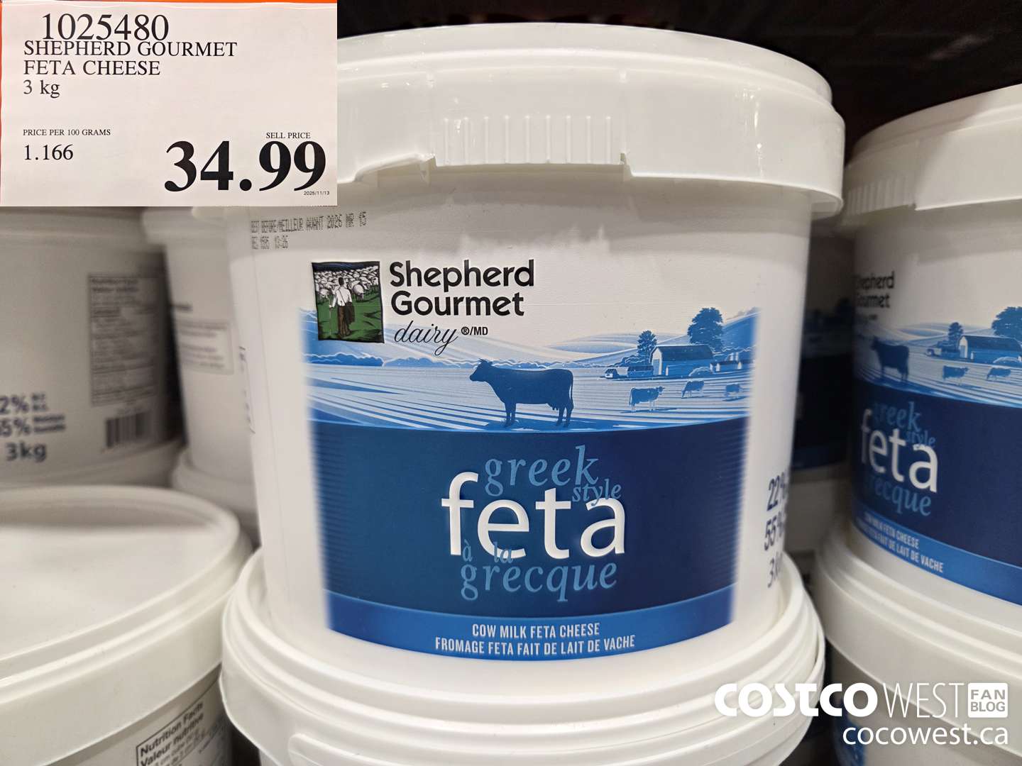 1025480 SHEPHERD GOURMET FETA CHEESE 3 kg $34.99