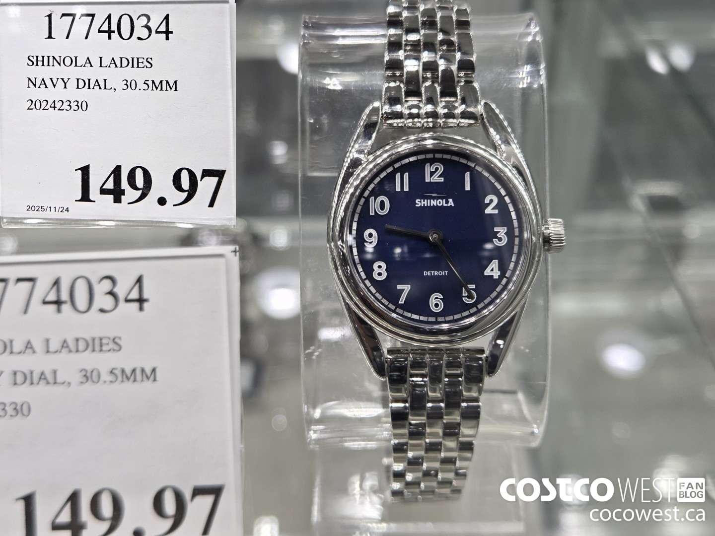 1774034 SHINOLA LADIES NAVY DIAL 30.5 MM 20242330 $149.97