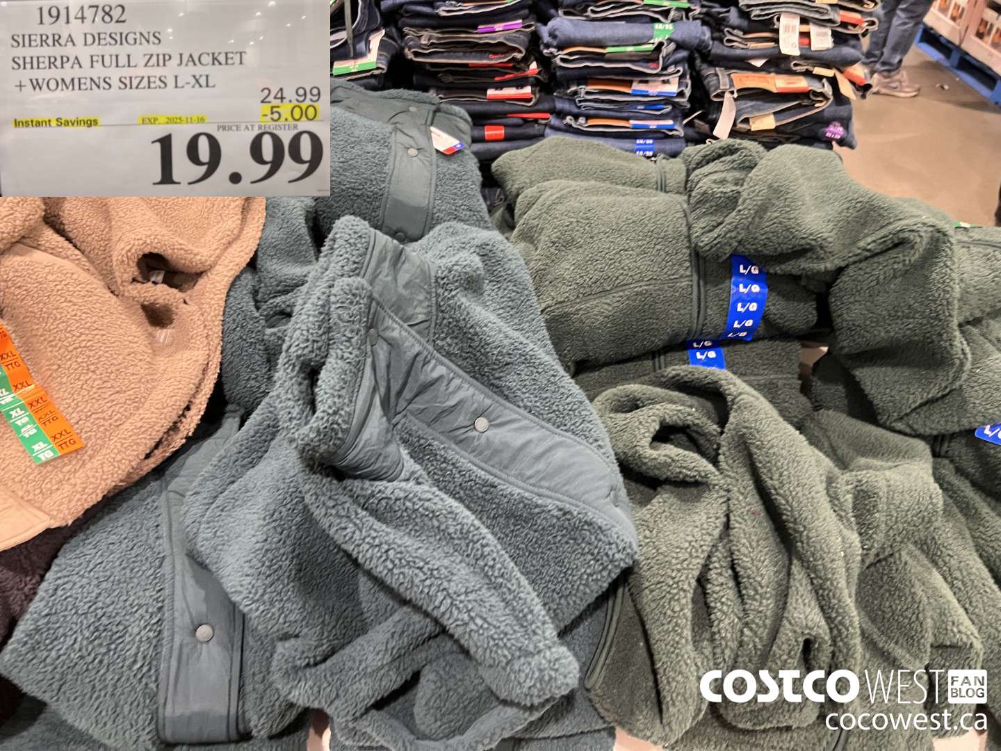 1914782 SIERRA DESIGNS SHERPA FULL ZIP JACKET WOMENS SIZES L-XL ($5.00 INSTANT SAVINGS EXPIRES ON 2025-11-16) $19.99