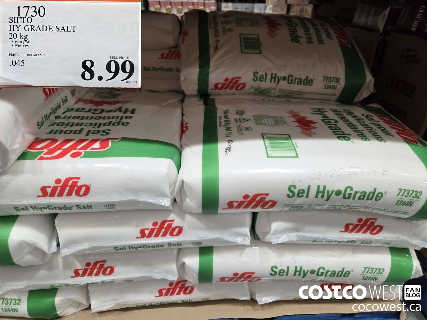 1730 SIFTO HY-GRADE SALT 20 kg $8.99