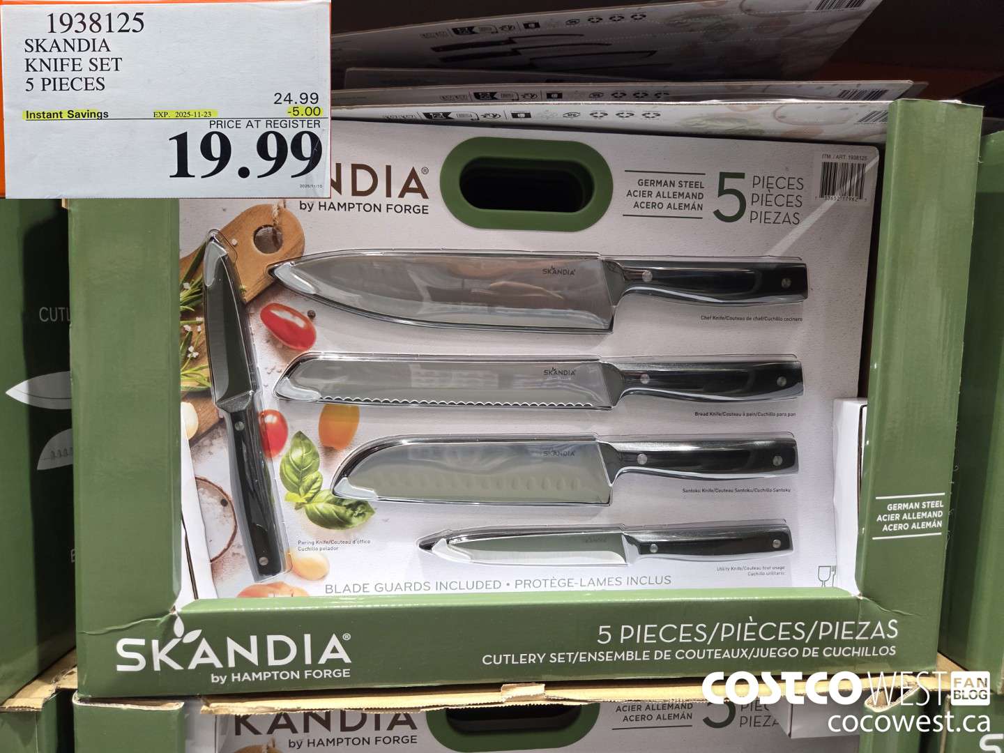 1938125 SKANDIA KNIFE SET 5 PIECES ($5.00 INSTANT SAVINGS EXPIRES ON 2025-11-23) $19.99