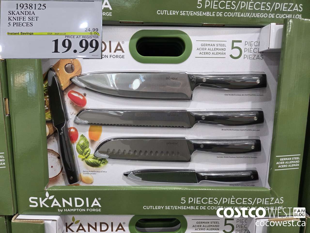 1938125 SKANDIA KNIFE SET 6 PIECES ($5.00 INSTANT SAVINGS EXPIRES ON 2025-11-23) $19.99
