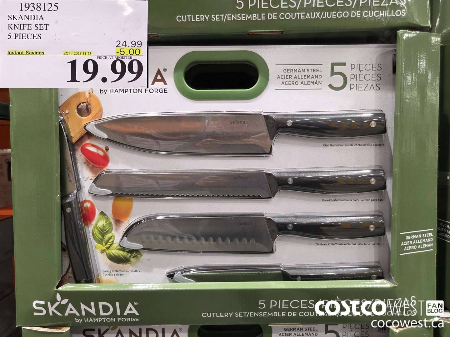 1938125 SKANDIA KNIFE SET 6 PIECES ($5.00 INSTANT SAVINGS EXPIRES ON 2025-11-23) $19.99