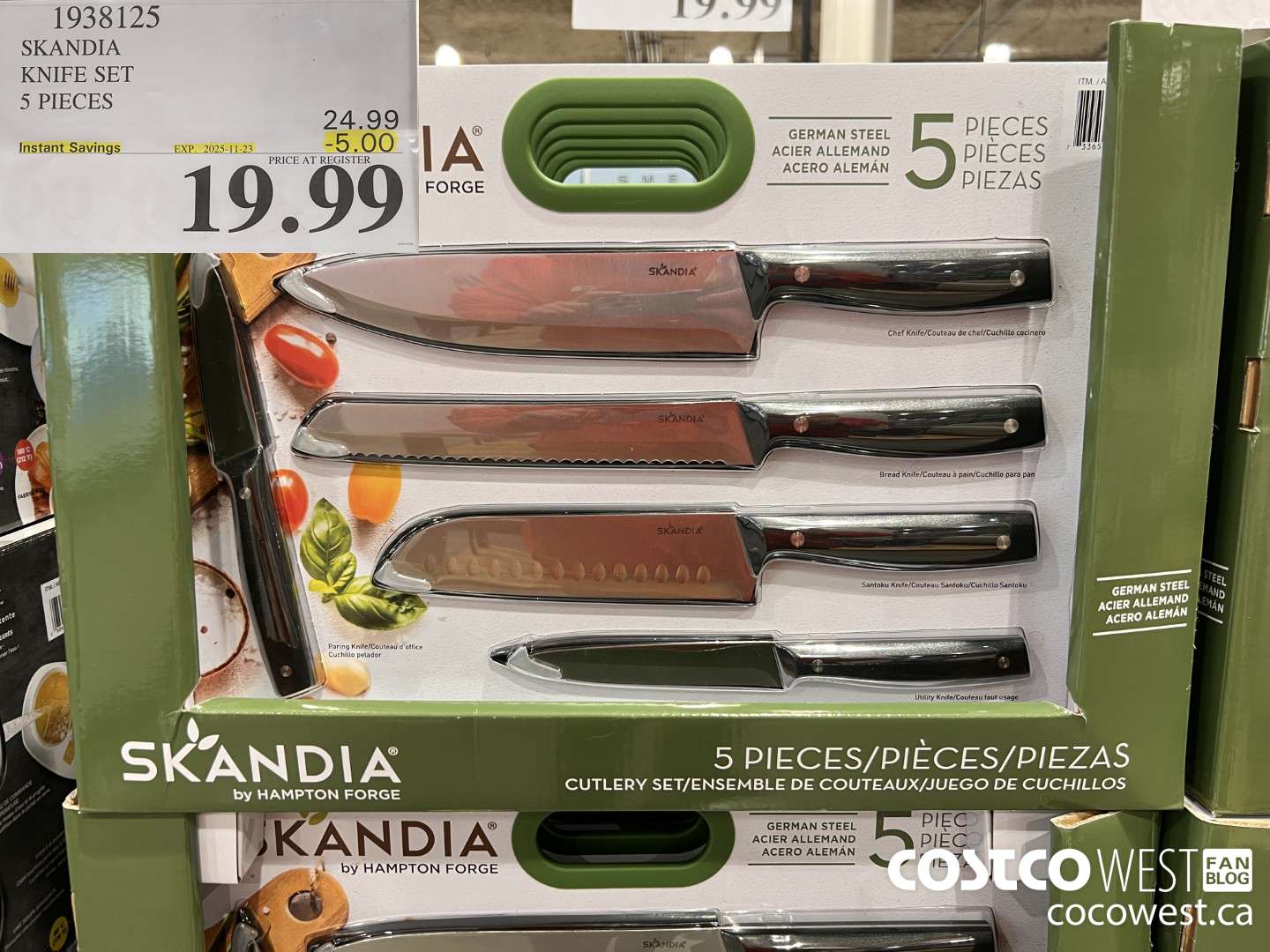 1938125 SKANDIA KNIFE SET 6 PIECES ($5.00 INSTANT SAVINGS EXPIRES ON 2025-11-23) $19.99