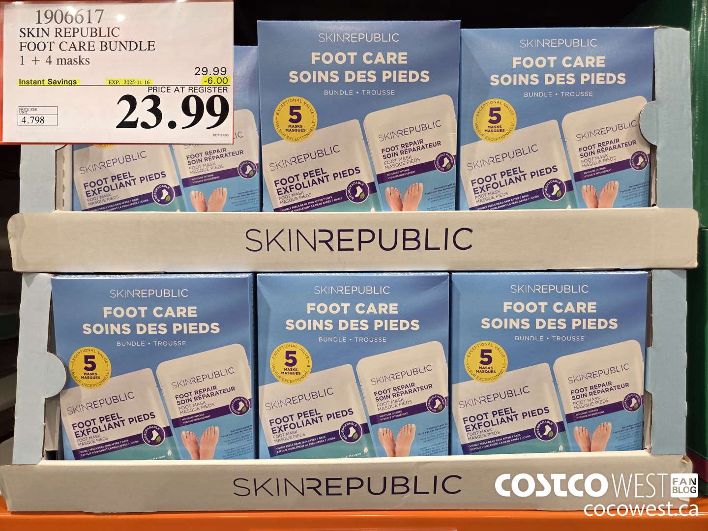 1906617 SKIN REPUBLIC FOOT CARE BUNDLE 1 + 4 MASKS ($6.00 INSTANT SAVINGS EXPIRES ON 2025-11-16) $23.99