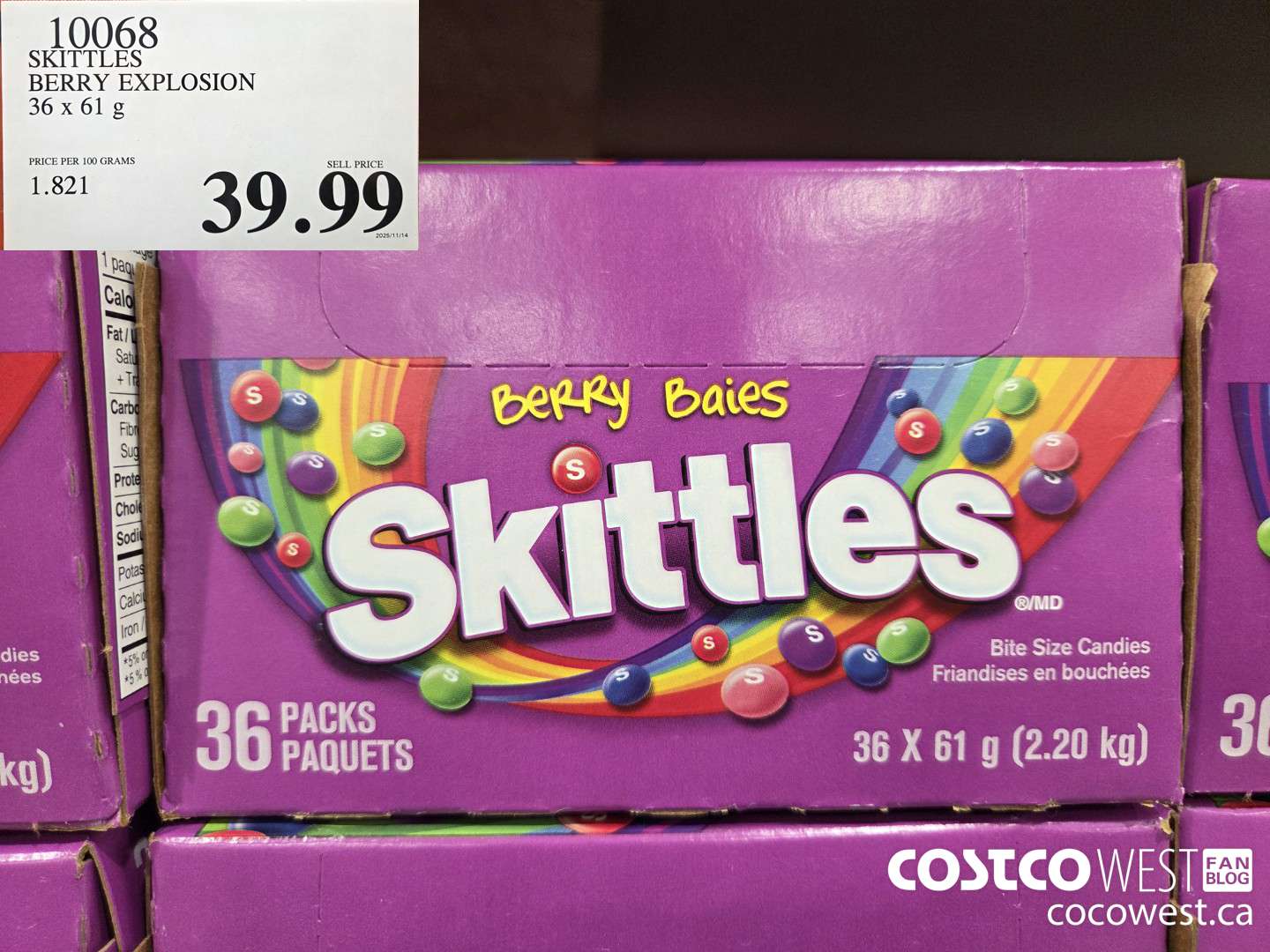 10068 SKITTLES BERRY EXPLOSION 36 x 61 g $39.99