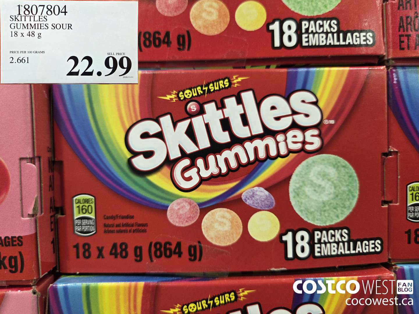 1807804 SKITTLES GUMMIES SOUR 18 x 48 g $22.99