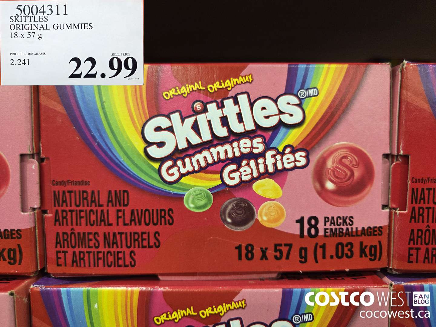 5004311 SKITTLES ORIGINAL GUMMIES 18 x 57 g $22.99