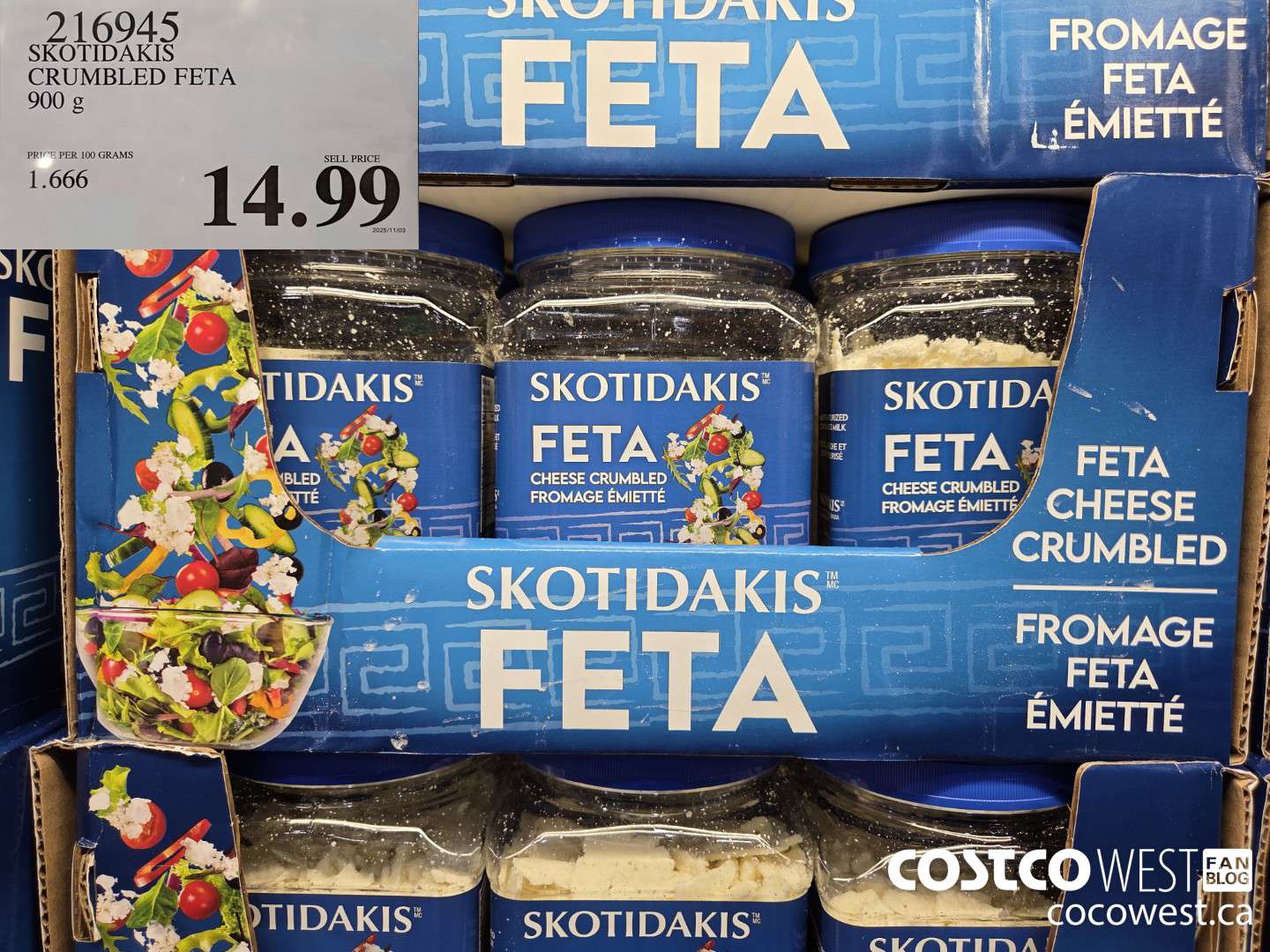 216945 SKOTIDAKIS CRUMBLED FETA 900 g $14.99
