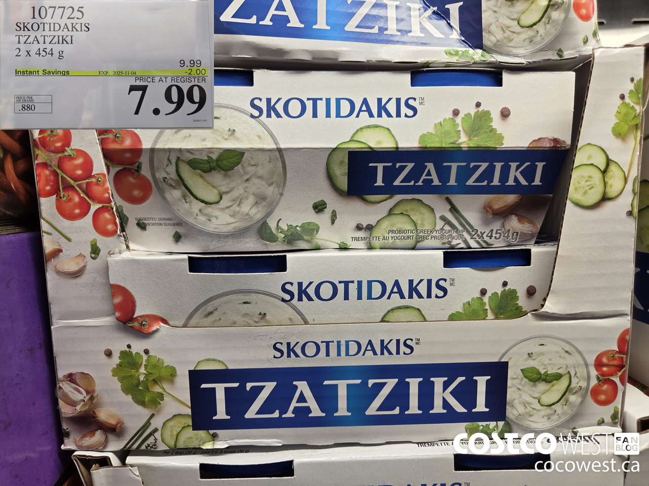 107725 SKOTIDAKIS TZATZIKI 2 x 454g ($2.00 INSTANT SAVINGS EXPIRES ON 2025-11-04) $7.99